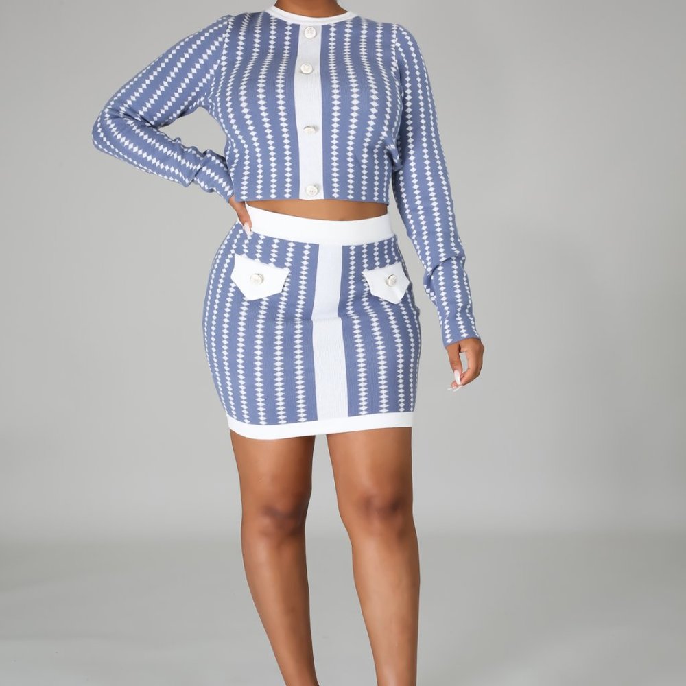 2pc Blue Skirt Set